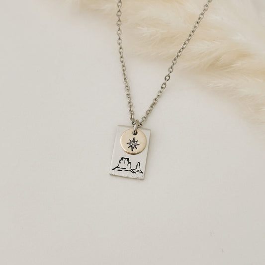 True North Desert, North Star and Mesas Necklace