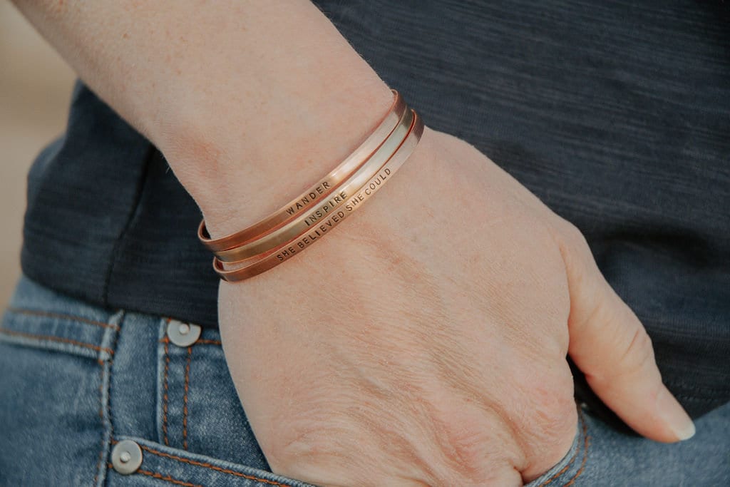 Live Love Wander Skinny Cuff, Adventure Bracelet