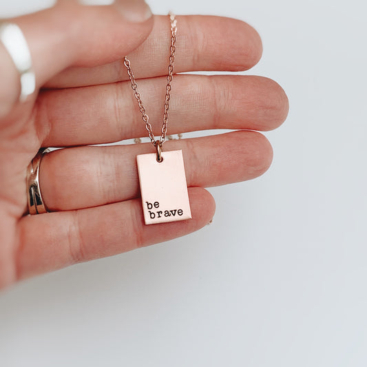 Be Brave Tag Necklace