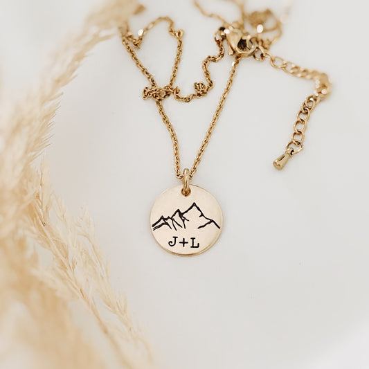 Custom Mountain Initial Necklace