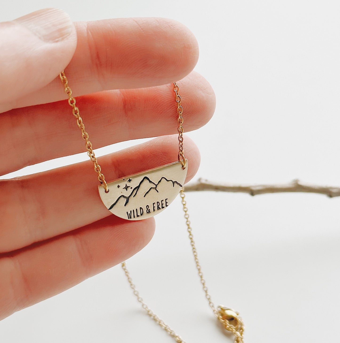 Wild & Free Semi-Circle Necklace, Mountain