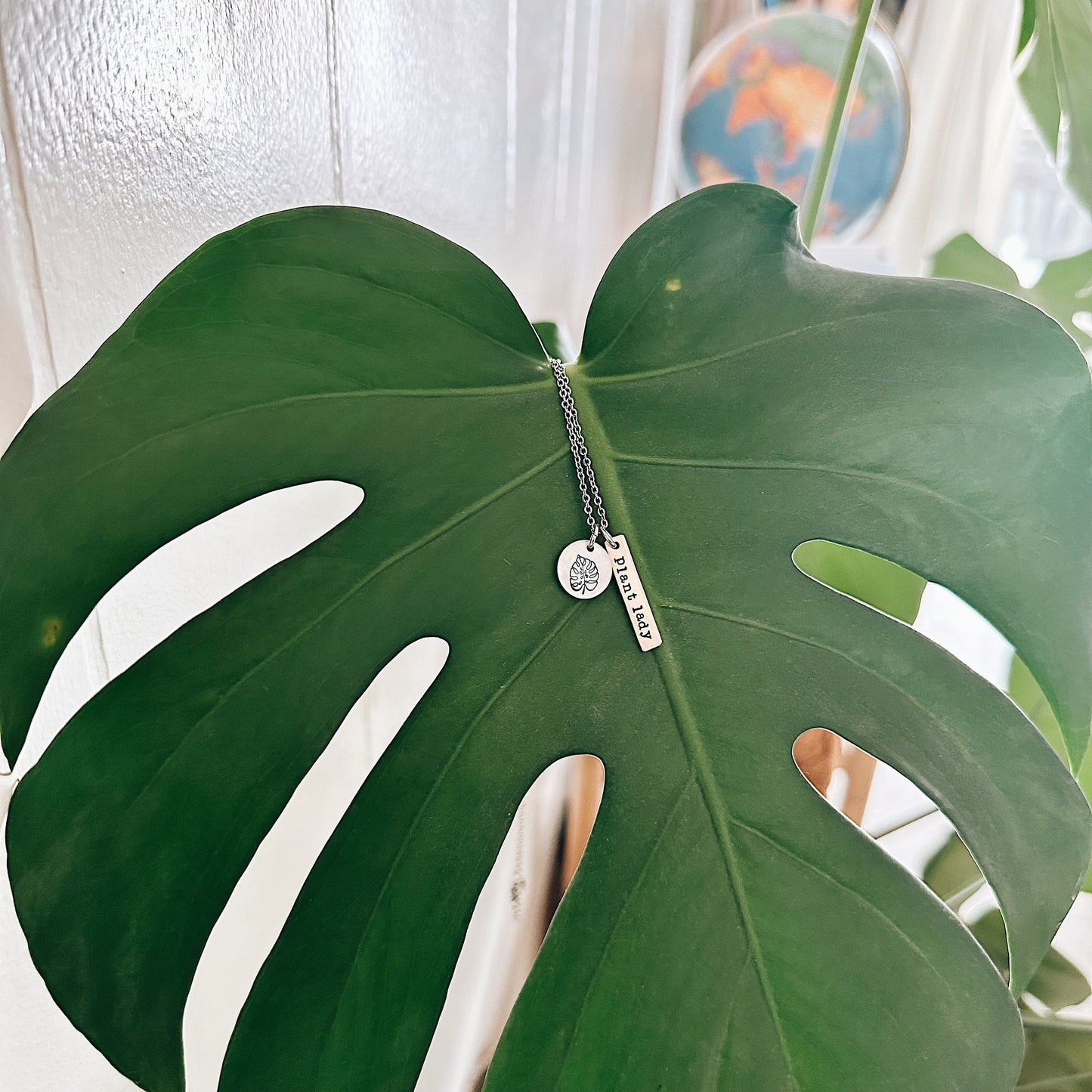 Monstera Plant Lady Necklace