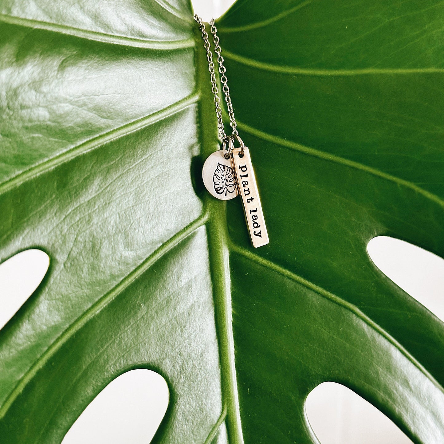 Monstera Plant Lady Necklace